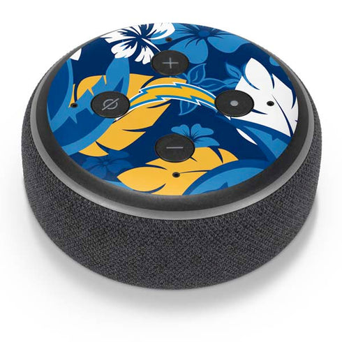 NFL Los Angeles Chargers Tropical Print Amazon Echo Dot Skin