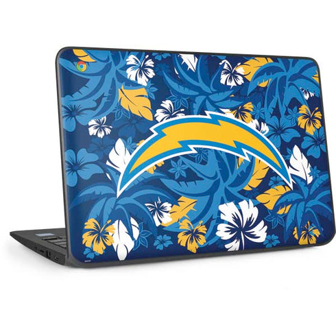 NFL Los Angeles Chargers Tropical Print HP Chromebook Skin