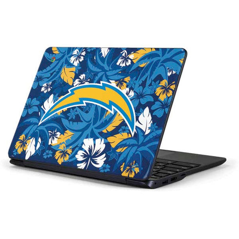 NFL Los Angeles Chargers Tropical Print Samsung Chromebook Skin