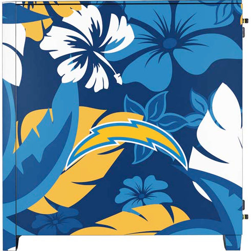 NFL Los Angeles Chargers Tropical Print Corsair 4000D Tempered Glass Mid-Tower ATX Case Skin