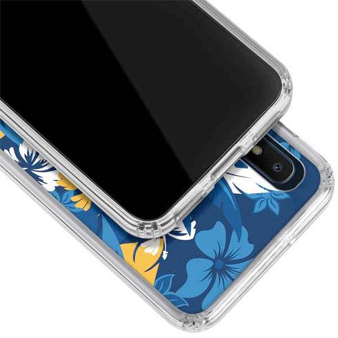 NFL Los Angeles Chargers Tropical Print Galaxy A10e Clear Case