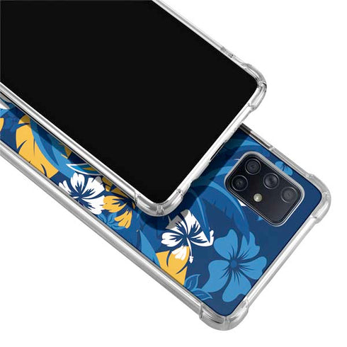 NFL Los Angeles Chargers Tropical Print Galaxy A51 5G Clear Case