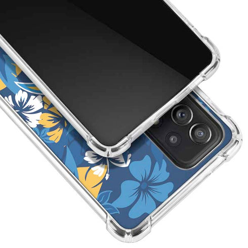 NFL Los Angeles Chargers Tropical Print Galaxy A52 5G Clear Case