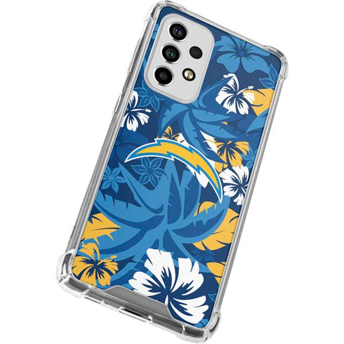 NFL Los Angeles Chargers Tropical Print Galaxy A53 5G Clear Case