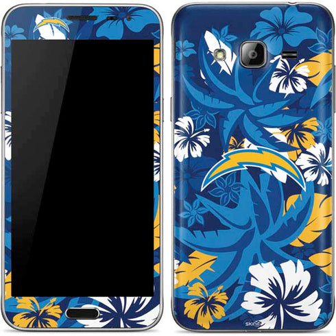 NFL Los Angeles Chargers Tropical Print Galaxy J3 Skin