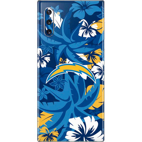 NFL Los Angeles Chargers Tropical Print Galaxy Note 10 Skin
