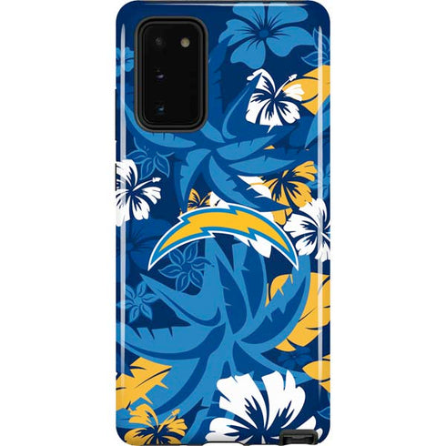NFL Los Angeles Chargers Tropical Print Galaxy Note20 5G Pro Case