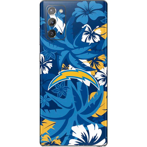NFL Los Angeles Chargers Tropical Print Galaxy Note20 5G Skin