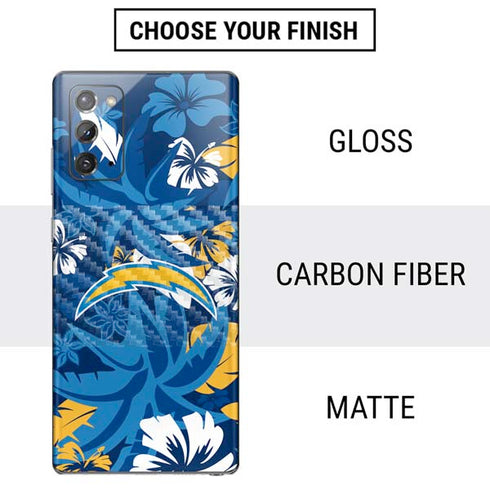 NFL Los Angeles Chargers Tropical Print Galaxy Note20 5G Skin