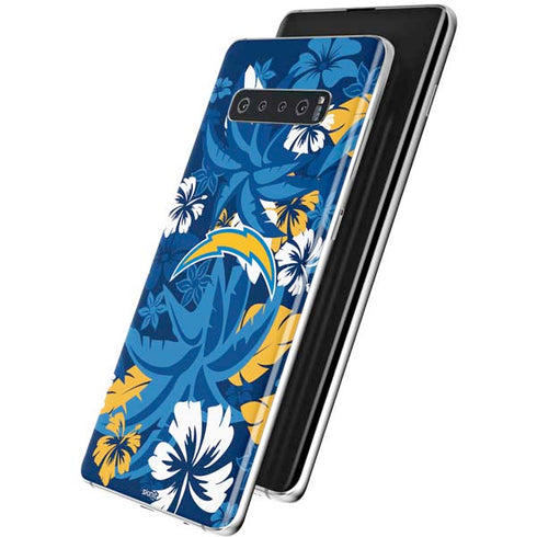 NFL Los Angeles Chargers Tropical Print Galaxy S10 Plus Skin