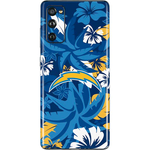 NFL Los Angeles Chargers Tropical Print Galaxy S20 Fan Edition Skin