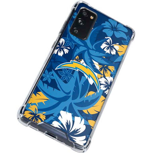 NFL Los Angeles Chargers Tropical Print Galaxy S20 FE Clear Case