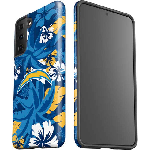 NFL Los Angeles Chargers Tropical Print Galaxy S21 FE Pro Case
