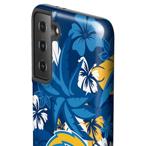 NFL Los Angeles Chargers Tropical Print Galaxy S21 Plus 5G Pro Case