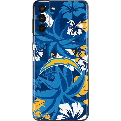 NFL Los Angeles Chargers Tropical Print Galaxy S21 Plus 5G Skin