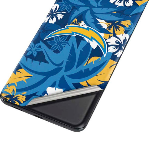 NFL Los Angeles Chargers Tropical Print Galaxy S21 Plus 5G Skin