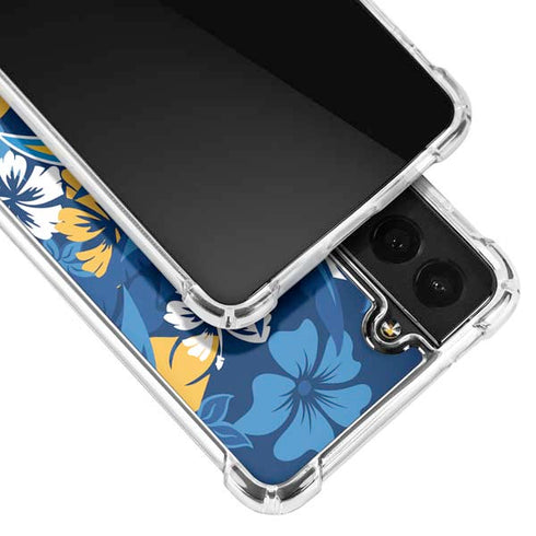 NFL Los Angeles Chargers Tropical Print Galaxy S22 Plus Clear Case