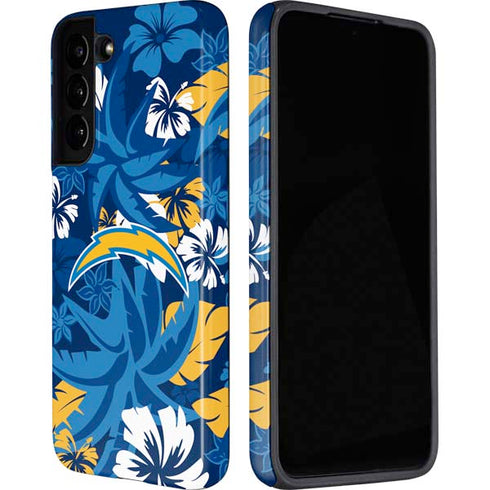 NFL Los Angeles Chargers Tropical Print Galaxy S22 Plus Pro Case