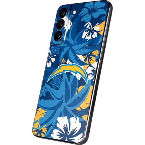 NFL Los Angeles Chargers Tropical Print Galaxy S22 Plus Skin