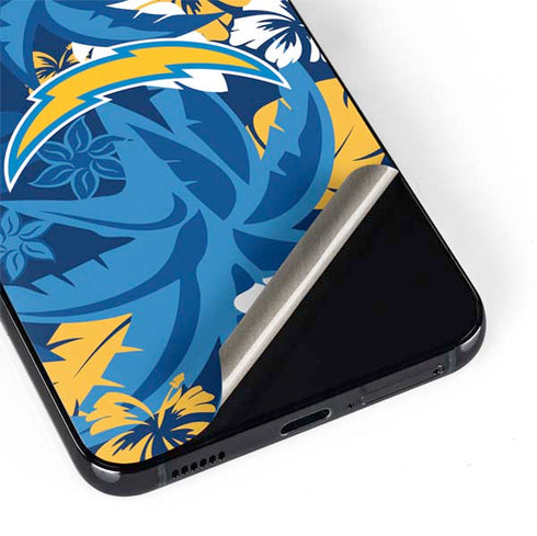 NFL Los Angeles Chargers Tropical Print Galaxy S22 Plus Skin