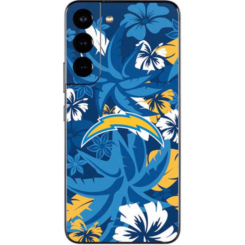 NFL Los Angeles Chargers Tropical Print Galaxy S22 Skin