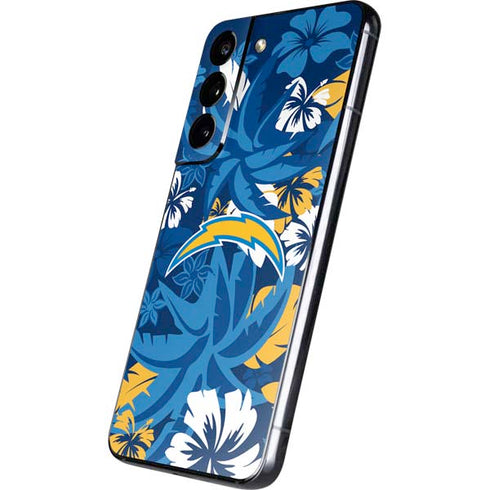 NFL Los Angeles Chargers Tropical Print Galaxy S22 Skin