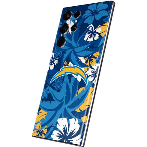 NFL Los Angeles Chargers Tropical Print Galaxy S22 Ultra Skin