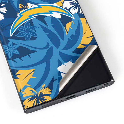 NFL Los Angeles Chargers Tropical Print Galaxy S22 Ultra Skin