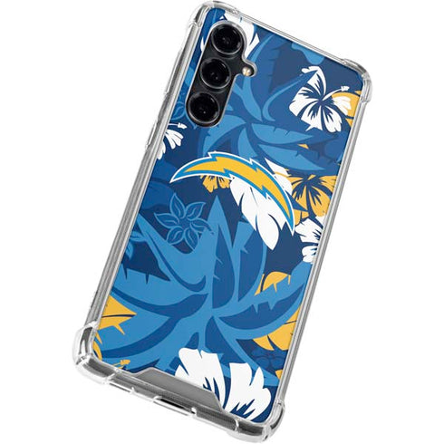 NFL Los Angeles Chargers Tropical Print Galaxy S23 FE Clear Case