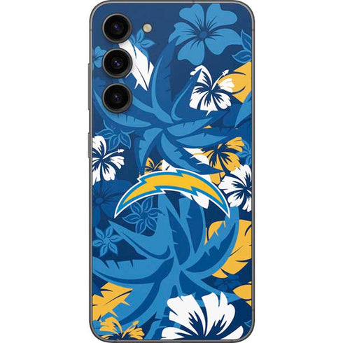 NFL Los Angeles Chargers Tropical Print Galaxy S23 Plus Skin