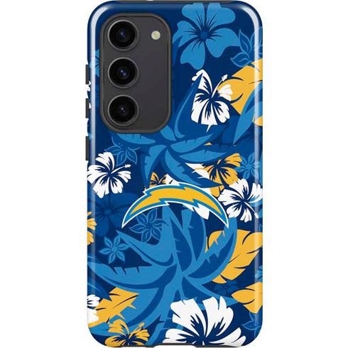 NFL Los Angeles Chargers Tropical Print Galaxy S23 Pro Case