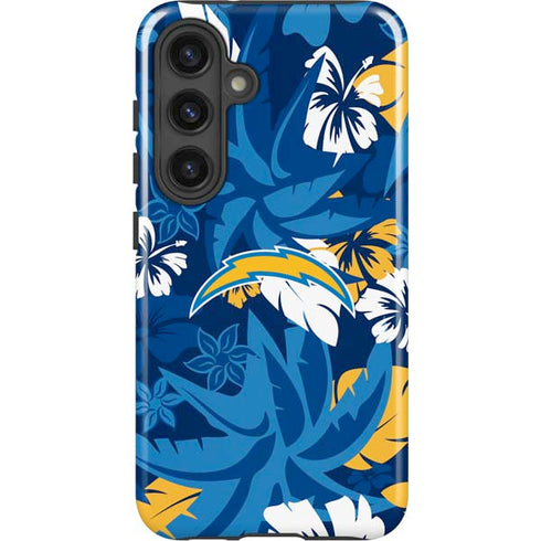 NFL Los Angeles Chargers Tropical Print Galaxy S24 Impact Case