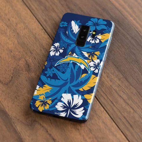 NFL Los Angeles Chargers Tropical Print Galaxy S9 Plus Skin