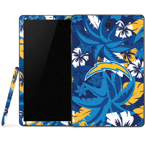 NFL Los Angeles Chargers Tropical Print Samsung Galaxy Tab Skin