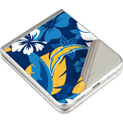 NFL Los Angeles Chargers Tropical Print Galaxy Z Flip3 5G Skin