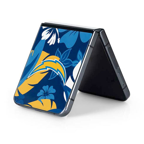 NFL Los Angeles Chargers Tropical Print Galaxy Z Flip5 5G Skin