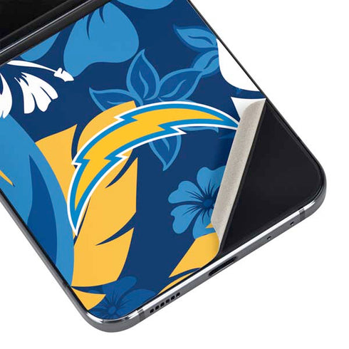 NFL Los Angeles Chargers Tropical Print Galaxy Z Flip5 5G Skin