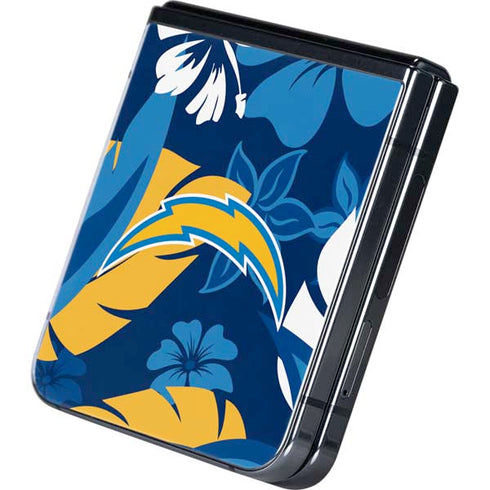 NFL Los Angeles Chargers Tropical Print Galaxy Z Flip5 5G Skin
