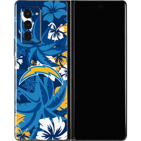 NFL Los Angeles Chargers Tropical Print Galaxy Z Fold2 5G Skin