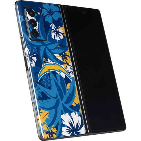 NFL Los Angeles Chargers Tropical Print Galaxy Z Fold2 5G Skin