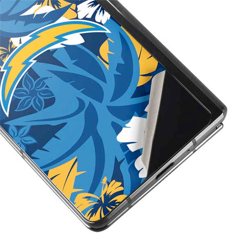 NFL Los Angeles Chargers Tropical Print Galaxy Z Fold2 5G Skin