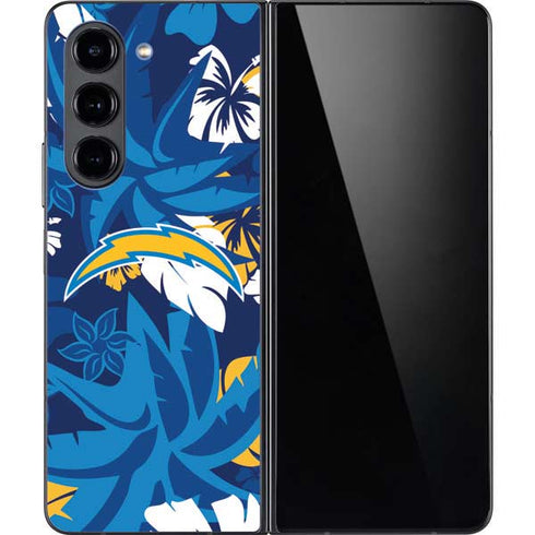 NFL Los Angeles Chargers Tropical Print Galaxy Z Fold5 5G Skin