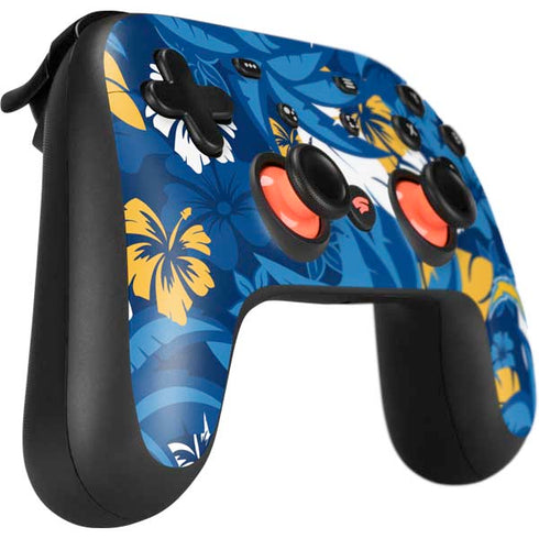 NFL Los Angeles Chargers Tropical Print Google Stadia Controller Skin