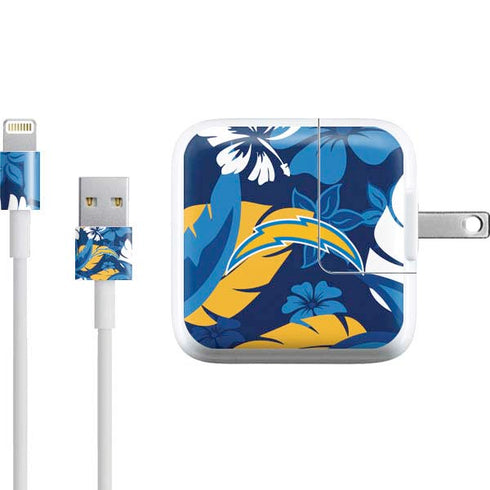 NFL Los Angeles Chargers Tropical Print iPad Charger (10W USB) Skin