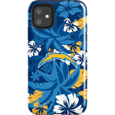 NFL Los Angeles Chargers Tropical Print iPhone 11 Impact Case