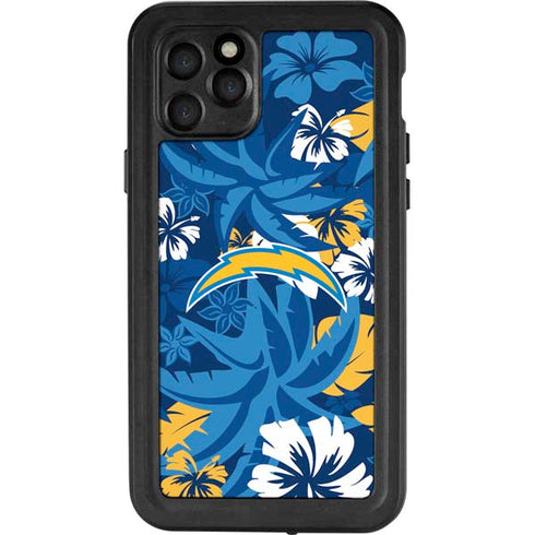 NFL Los Angeles Chargers Tropical Print iPhone 11 Pro Waterproof Case