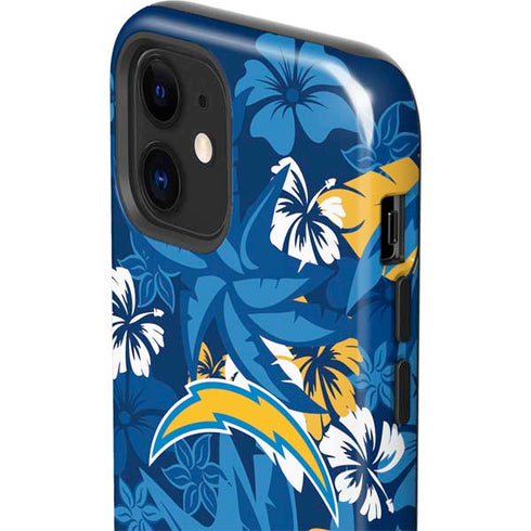NFL Los Angeles Chargers Tropical Print iPhone 12 Impact Case