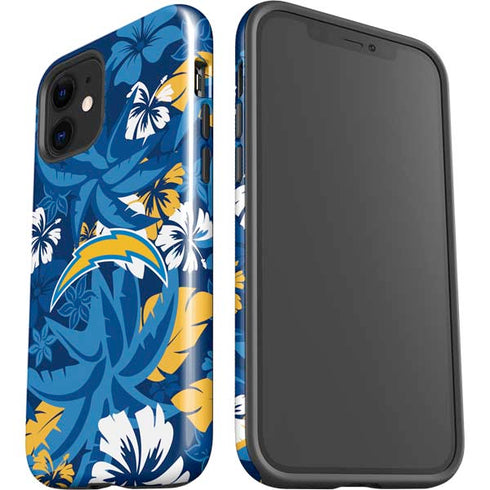 NFL Los Angeles Chargers Tropical Print iPhone 12 Impact Case
