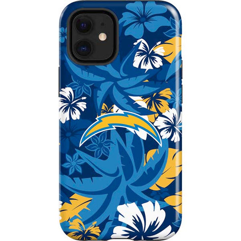 NFL Los Angeles Chargers Tropical Print iPhone 12 Mini Impact Case