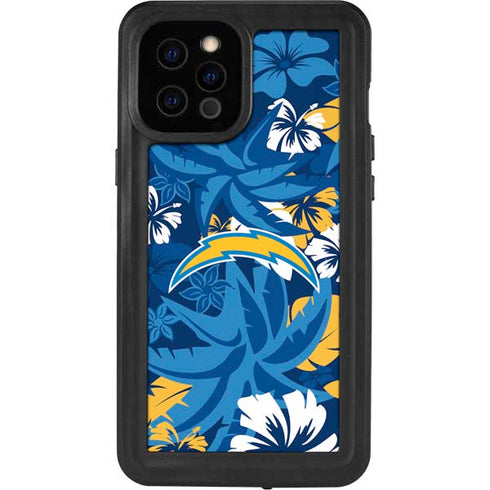 NFL Los Angeles Chargers Tropical Print iPhone 12 Pro Max Waterproof Case